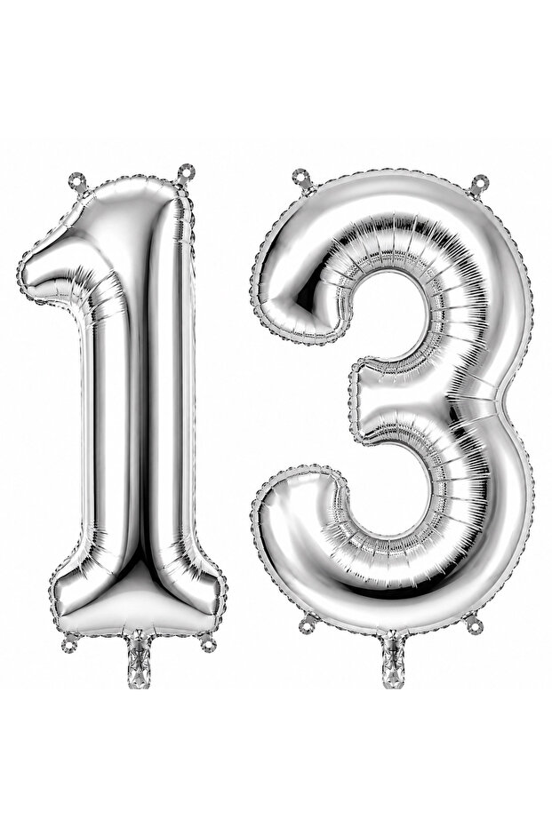 13 بالون فويلي فضي اللون (36 سم)