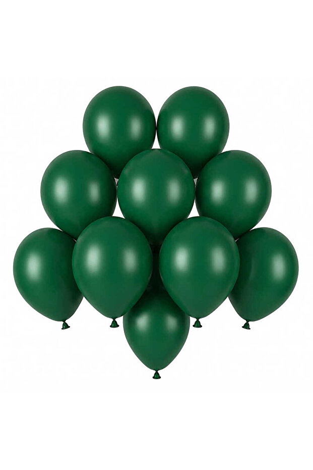Dark Green Color Latex Pastel Balloon (13 cm) - 10 Pieces