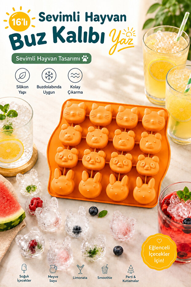 1 Piece Orange 16-Piece Silicone Heat Resistant Fireproof Non-Stick Chocolate and Ice Mold