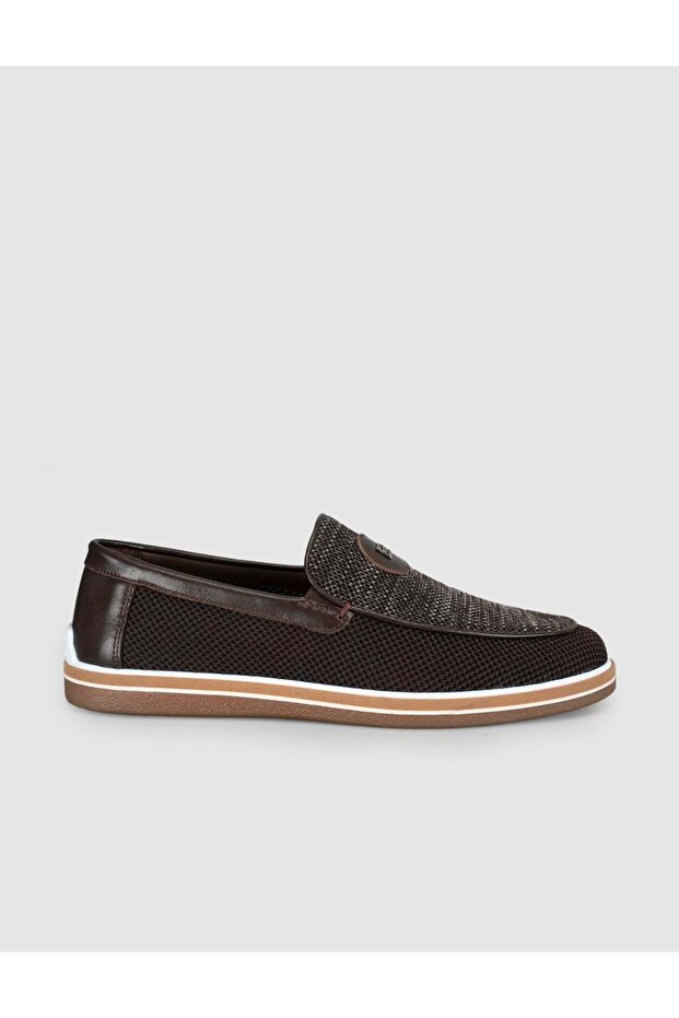 Brown Knitwear Loafer Men's Shoes