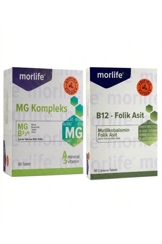 Mor Life B12 Methylcobalamin & Mor Life Mg Complex Double Set