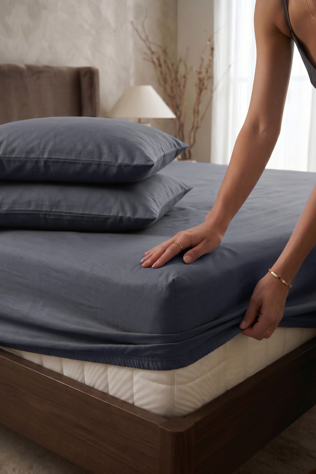 طقم ملاءات سرير قطنية مفردة من رانفورس - 100x200 + 30 سم (ملاءة سرير + غطاء وسادة)