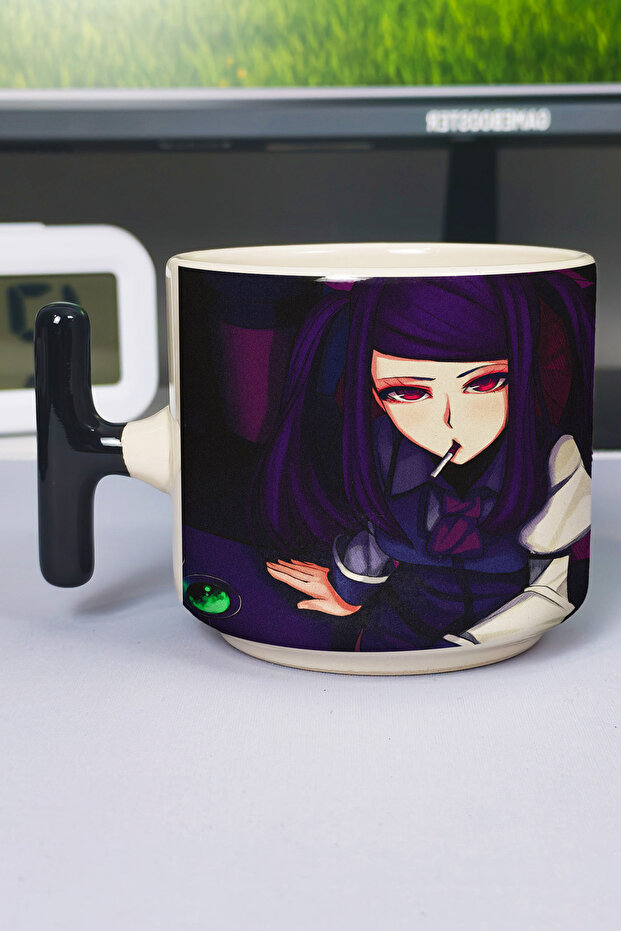 Va-11 Hall-A Printed Ceramic Luxury Mug (1 Piece) T-Shaped Special Black Handle Wave Handle V3T