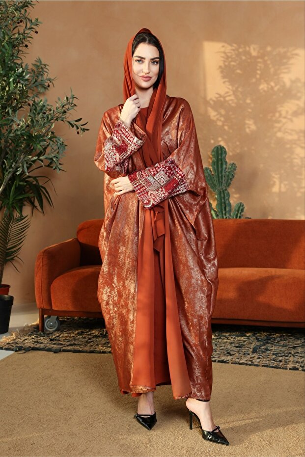 Diya Abaya Set - Rust