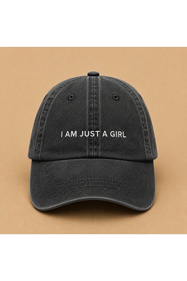 I Am Just a Girl Written Vintage Washed Hat