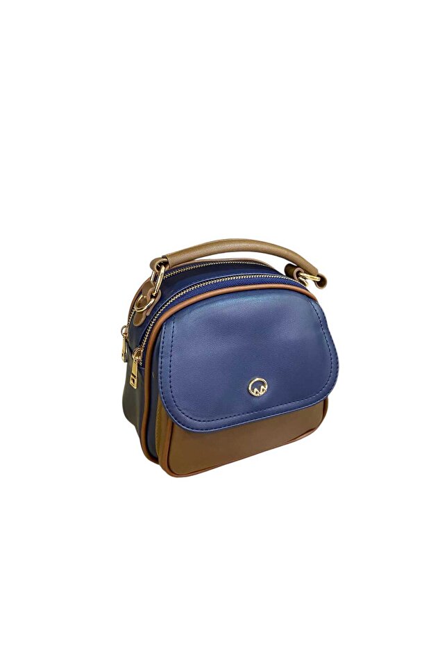 A Great Summer Bag with Both Hand Grip and Long Strap, Dark Blue Mix