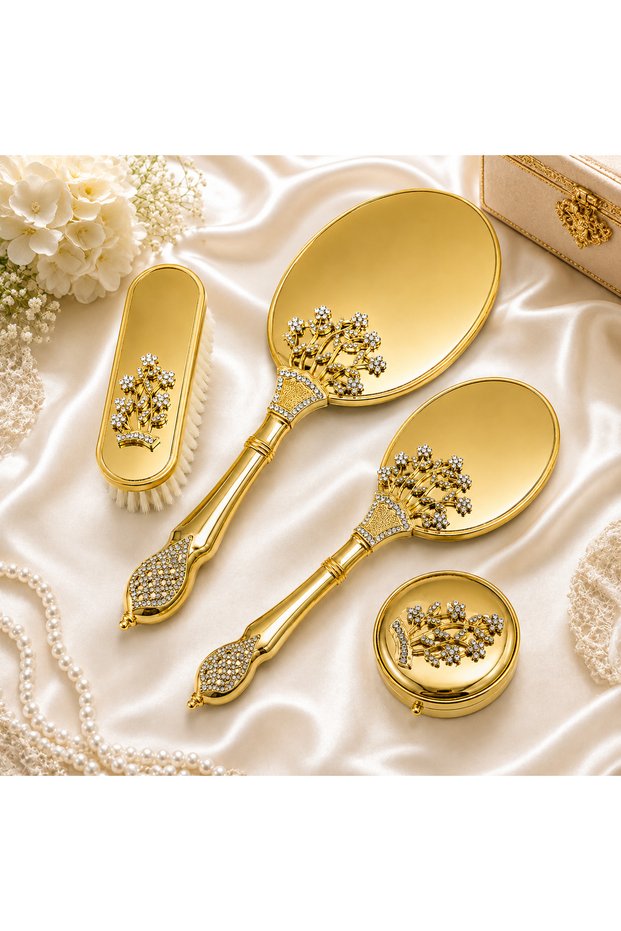 Missayza Gold Stone Embellished Bridal Preparation Set Gift Set Gold Luxury Collection