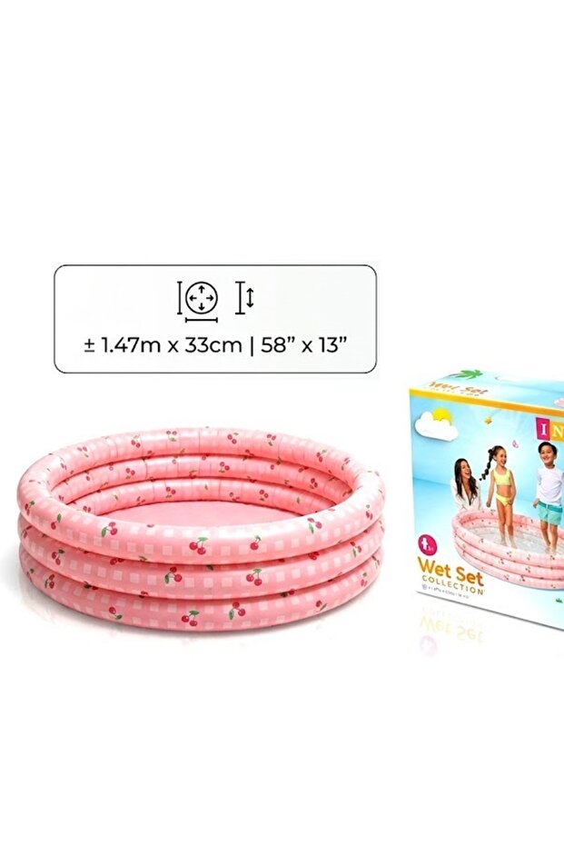 لعبة مسبح أطفال دائري قابل للنفخ بنقشة الكرز من إنفليكس (Intex Wet Set Cherry) – متجر SAM STORE