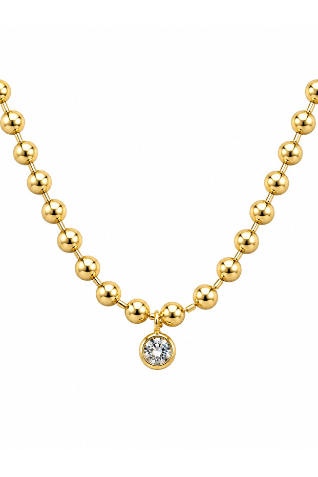 Steel Marquise Stone Necklace