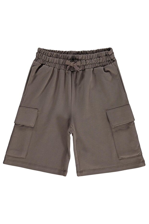 Basic Cargo Pants with Pockets for 6-9 Years Old - Brown