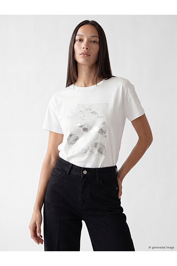 Nevavm Printed 100% Cotton Women's T-Shirt with a Difference