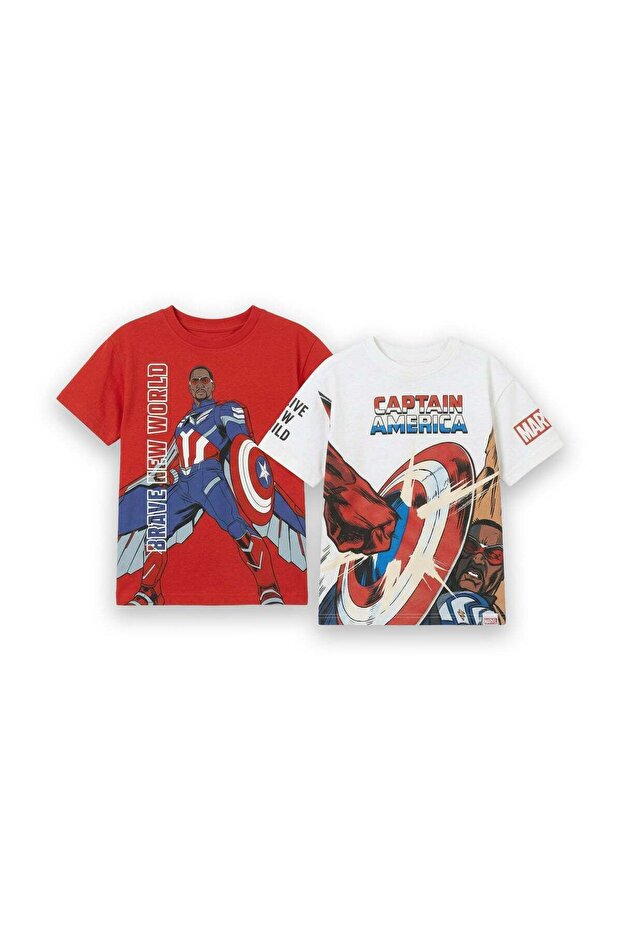 Captain America Toddler Boys Graphic Printed T-Shirt (Pack of 2)