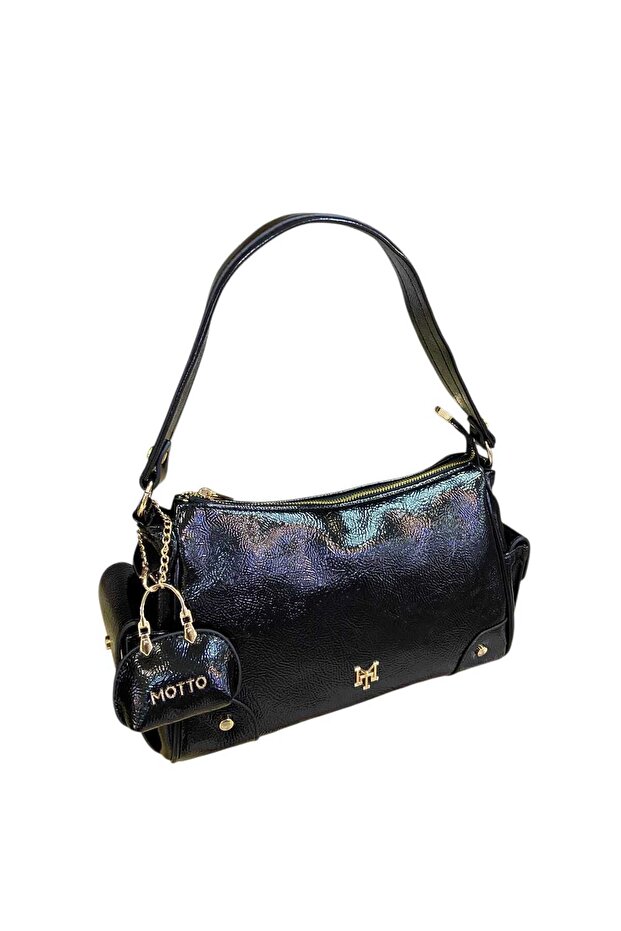 Very Stylish Handbag and a Long Strap Bag in Black Patent Leather