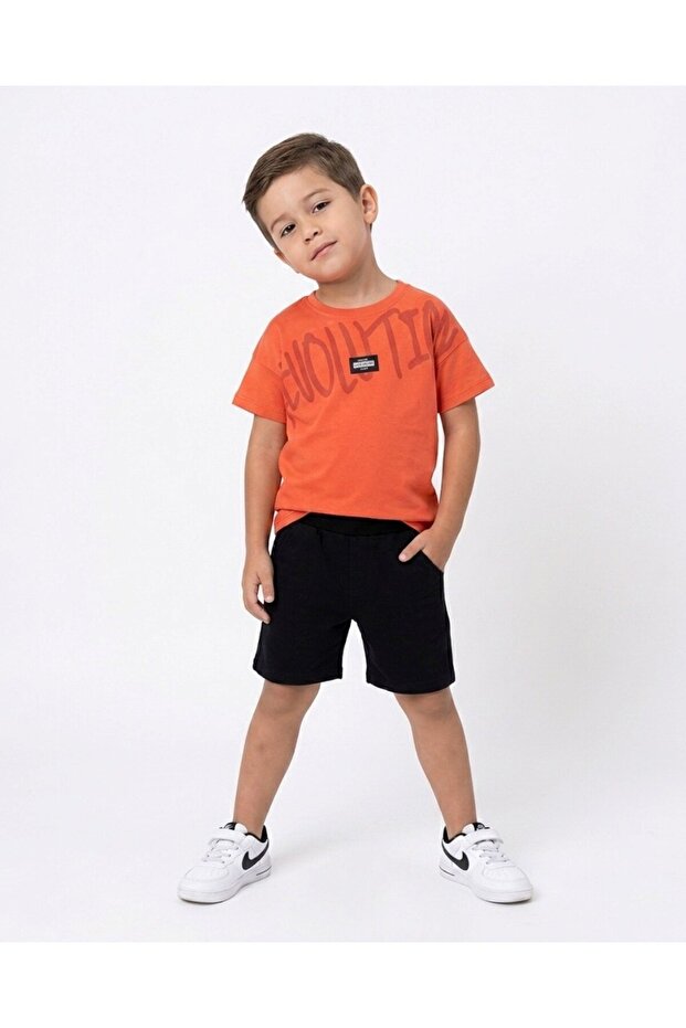 Boy's Summer Oversized T-Shirt and Shorts Set for Ages 5-6-7-8-9, 2-Piece Top and Bottom Set