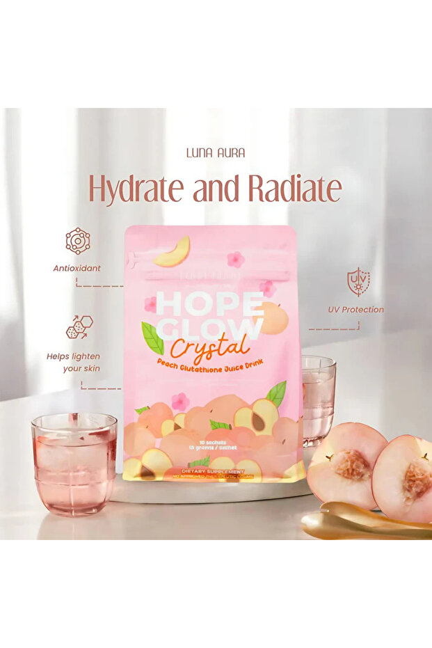 Crystal Peach Glutathione Juice Drink (8 Sachets)