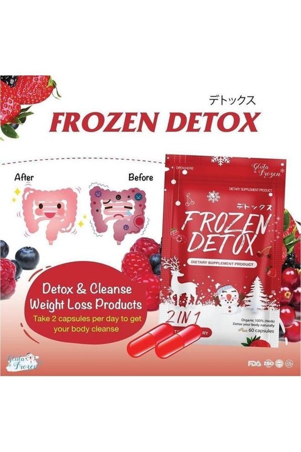 Gluta Frozen Detox 2 In 1 Detox and Fiberry Capsules 60 Capsules