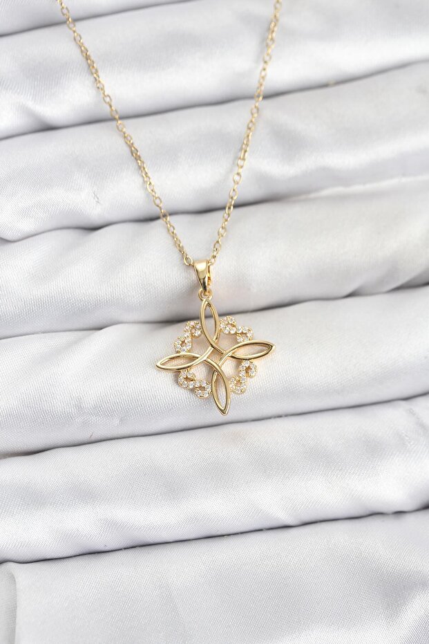 316L Steel Chain Gold Color Infinity Model Zircon Stone Women's Necklace