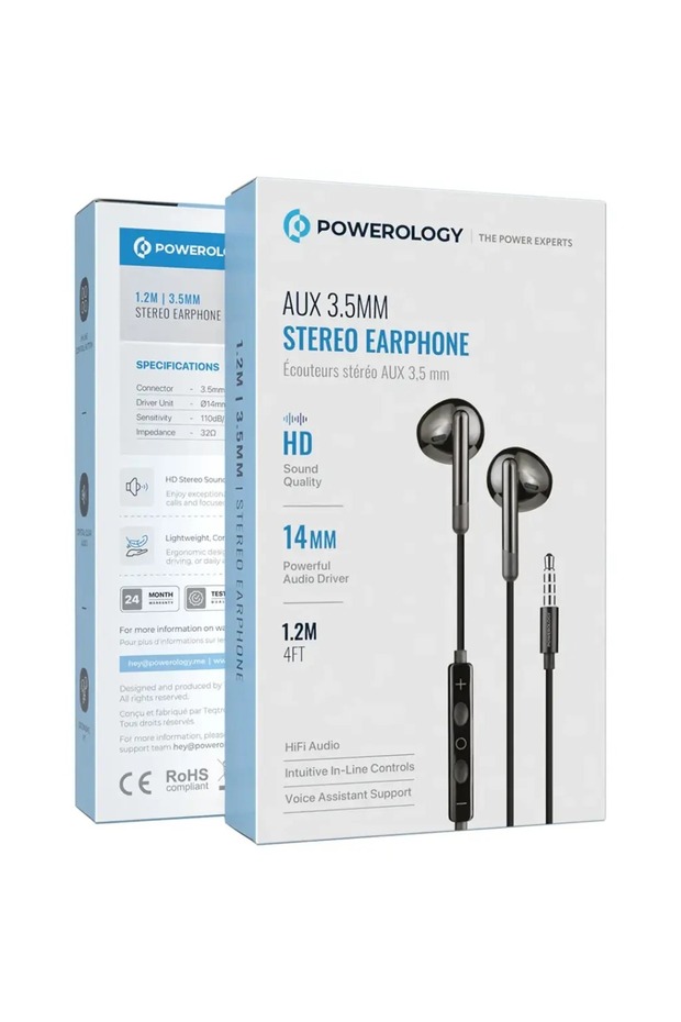 AUX 3.5mm Stereo Earphone Black
