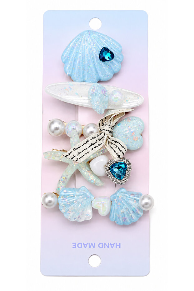 5-Piece Buckle Set for Girls with Sea Shells