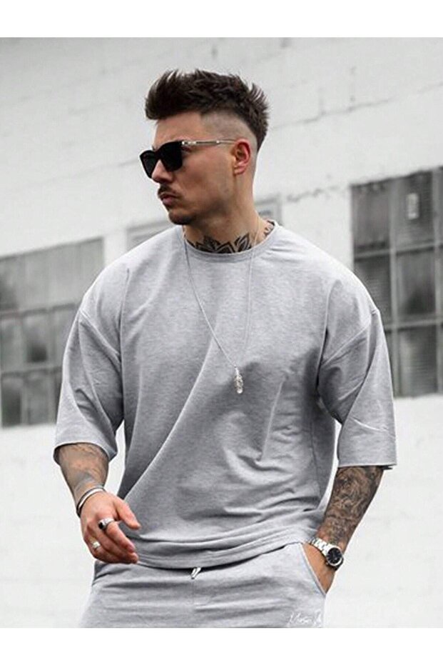 Plain Basic Oversized Men's T-shirt Relaxed Boyfriend Fit