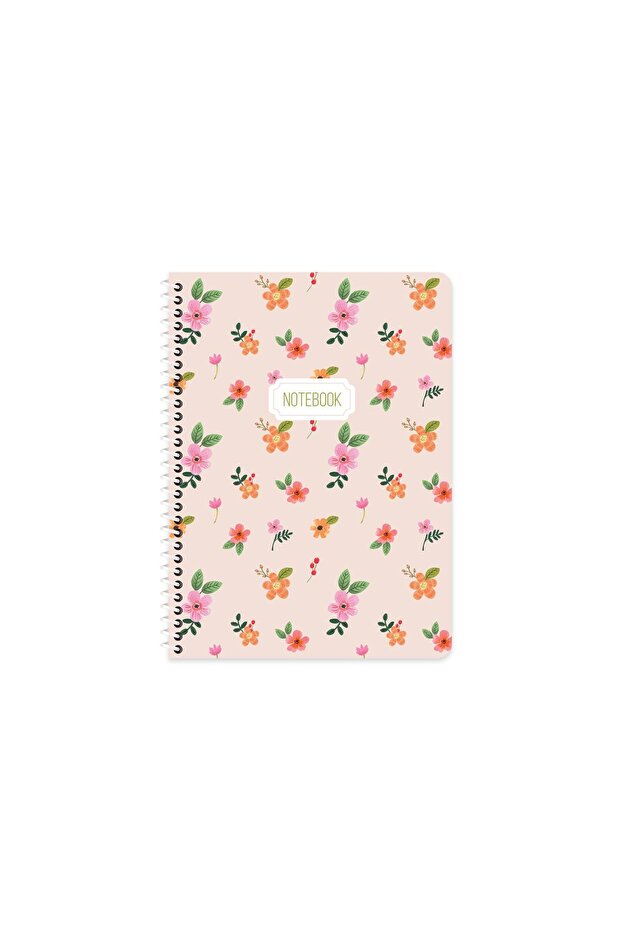 Keskin 16.5*22.5 Checkered Cardboard Cover Spiral Blume Notebook - Orange