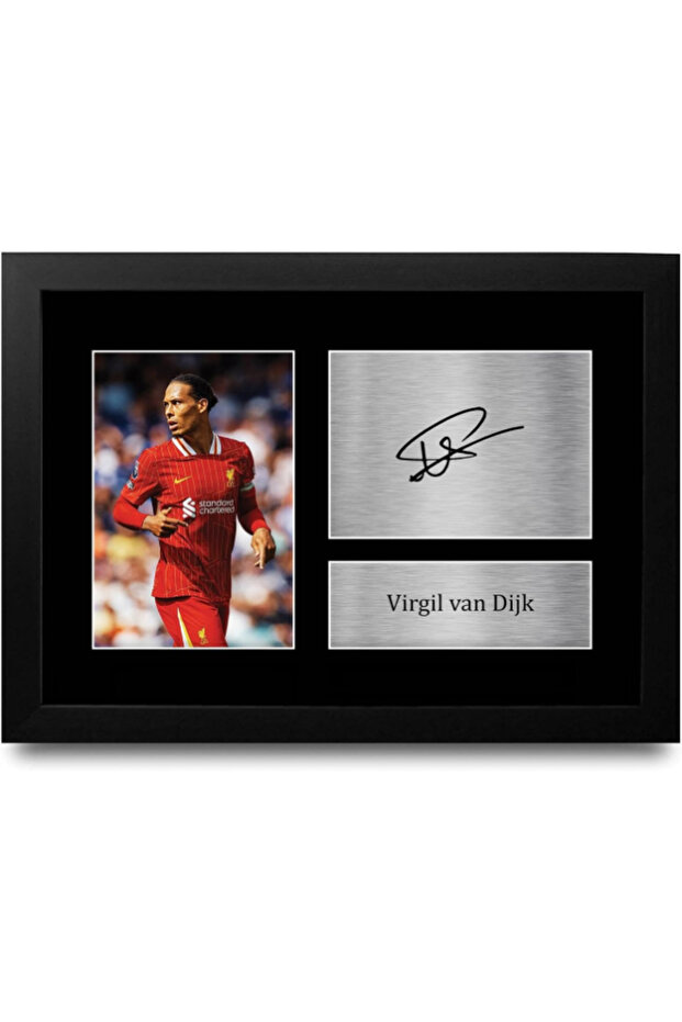 FR Virgil van Dijk Liverpool Gifts Printed Signed Autograph Picture for Fans and Supporters - A4 Framed