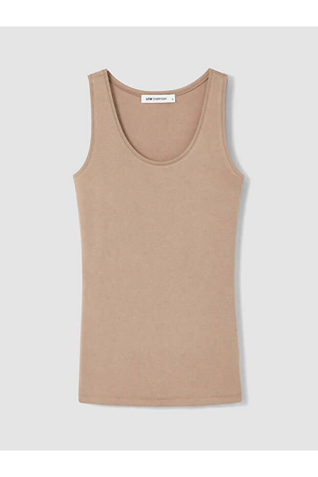 Brown U-Neck Women's Undershirt