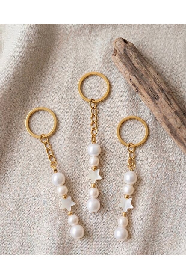 Star Pearl Keychain Gift Henna Wedding Wedding Engagement Bride (15 Pieces)