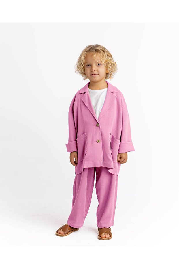 Linen Blazer Jacket 2-7 Years Pink