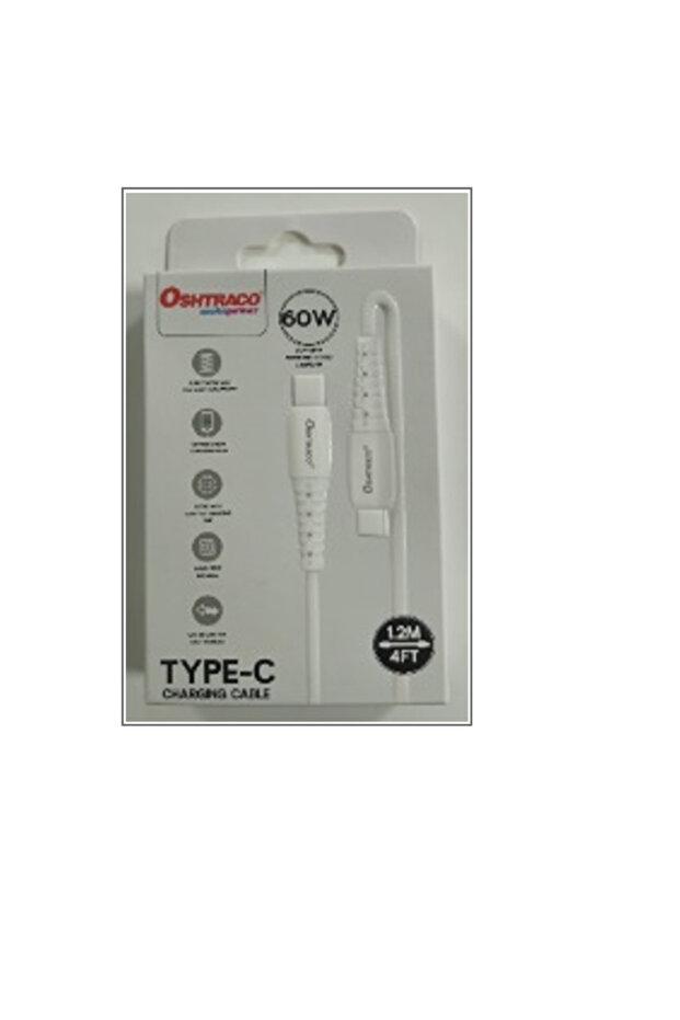 60 Watt Pure Copper Type C to Type C Charger & Data Sync Cable 1.2mt