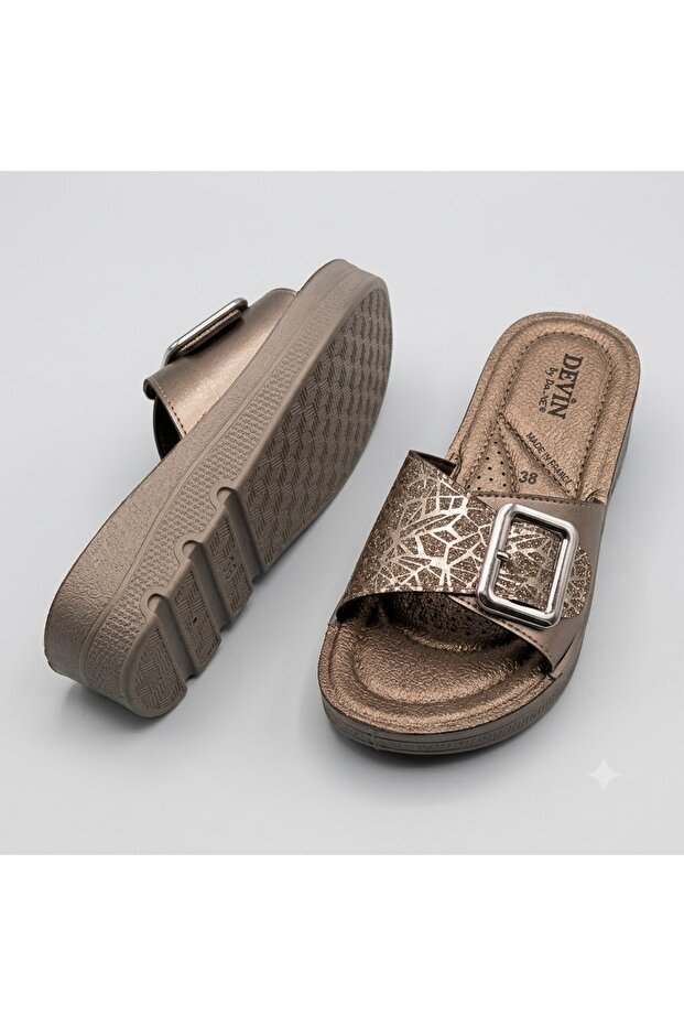 (Devin) Comfortable Lightweight Sole Daily Women's Slippers Beige