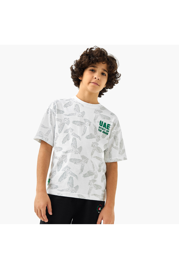 UAE National Day Print T-Shirt with Short Sleeves
