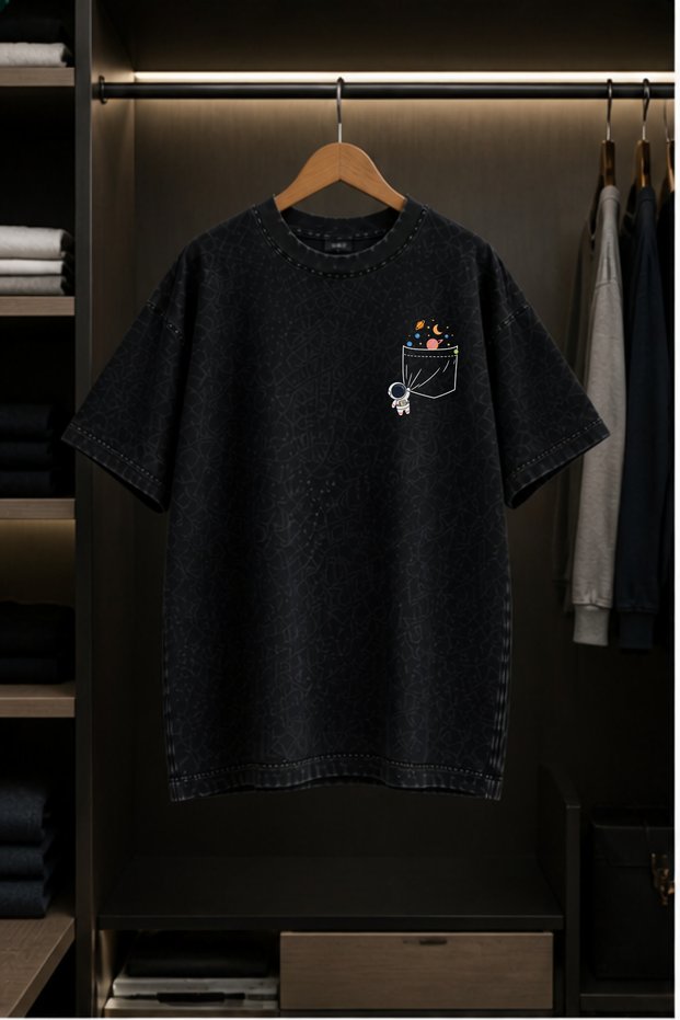 Modex Washed Oversize Unisex T-Shirt Washed Vintage Street Style Street Fashion Cotton Comfortable Fit Daily Wear T-Shirt