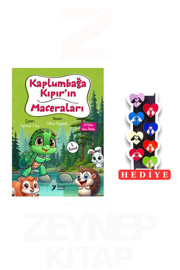 1.Sınıf Kaplumbağa Kıpır'ın Maceraları 10 Kitap Set (8'li Kalp Ayraç Hediye)