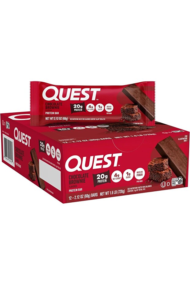 Nutrition Chocolate Brownie Protein Bars, High Protein, Low Carb, Gluten Free, Keto Friendly, 12 Count