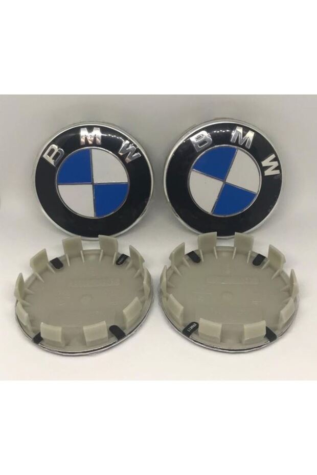 Bmw Wheel Logo 68 mm White - Blue