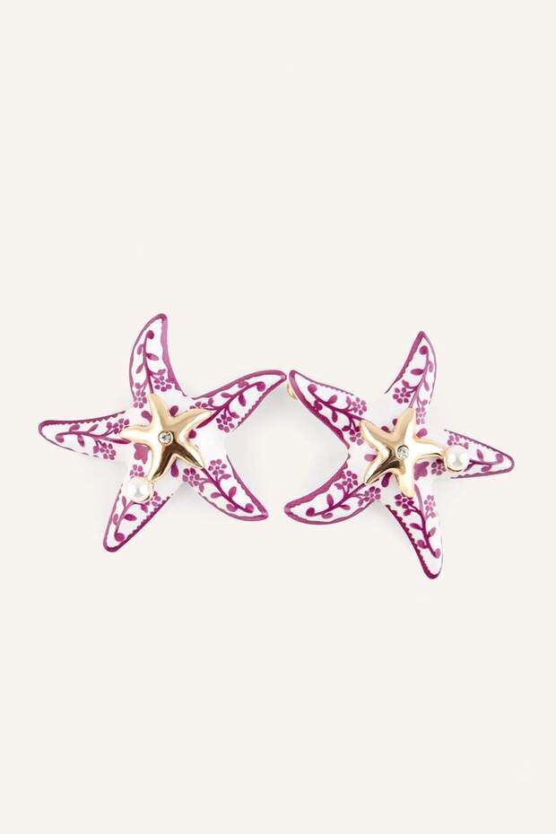 Women's Pink Starfish Earrings H7019Axns