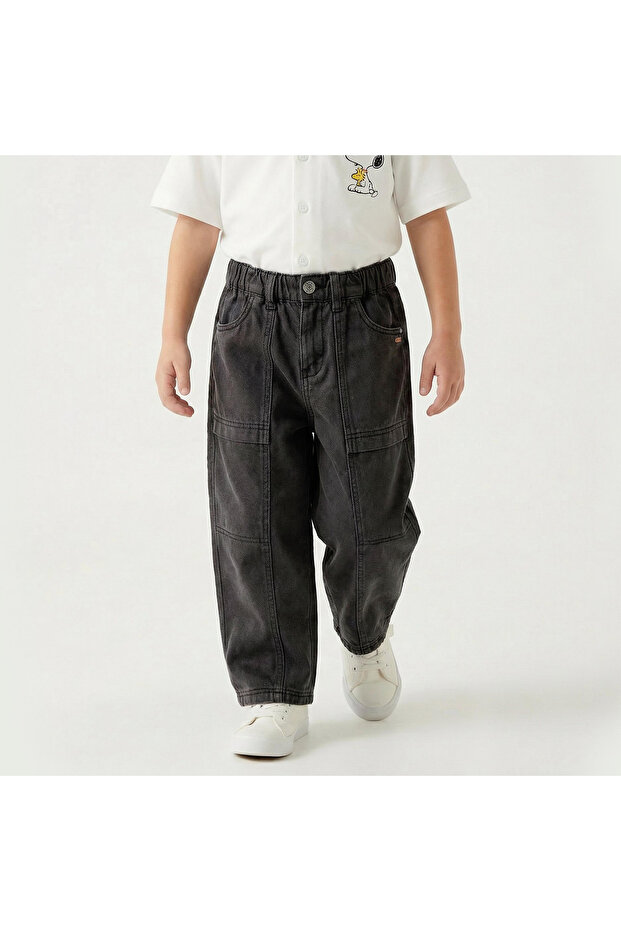 Trousers with Cargo Pockets, Elastic Waist