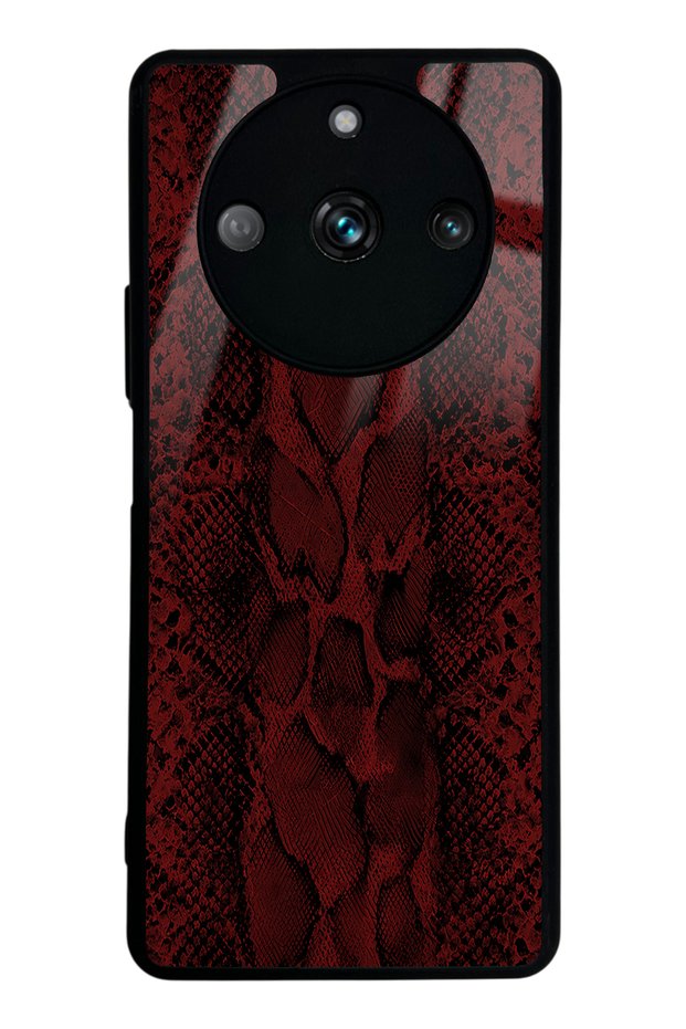 Realme 11 Pro Red Leather Design Glossy Phone Case