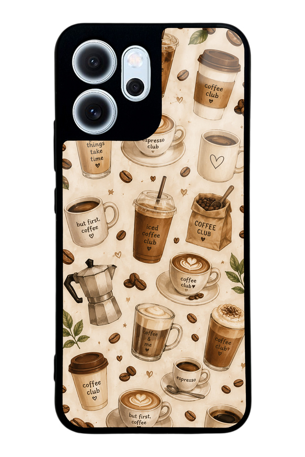 Oppo Reno 14F Coffee Club Design Glossy Phone Case