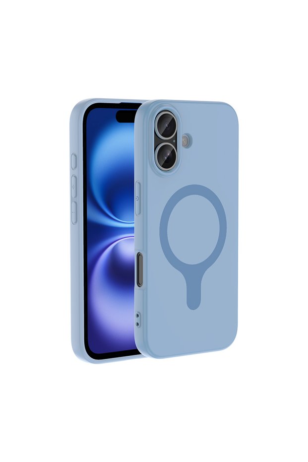 iPhone 16 Compatible Case Magsafe Supported Aris Silicone Cover - Baby Blue - T42741