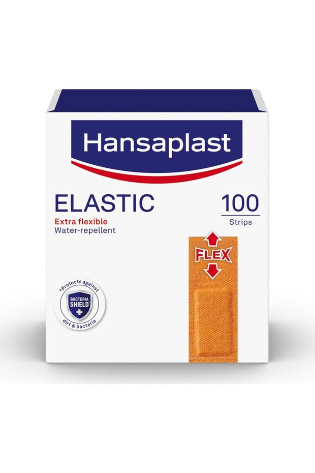 Elastic Plaster, Extra Flexible and Water-Repellent Non-Stick Plasters, Breathable, 100 Strips