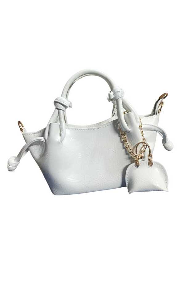 Wonderful Small Bag with Both Hand Grip and Long Strap White