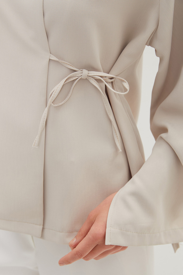 Single Button Sleeve Slit Jacket - 4