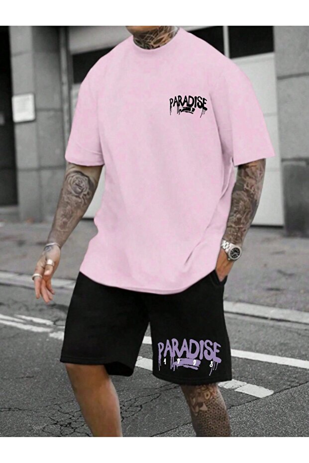 Unisex Oversize Shorts Set Short Sleeve T-Shirt Comfortable Fit Summer Casual Sports