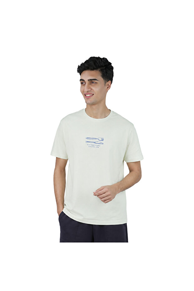 Men’s Slim Cotton Crew Neck Message Print Tee