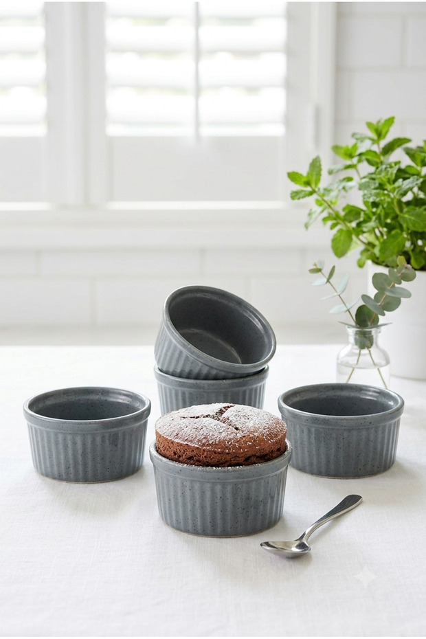 Porselen Moderna 4-Piece Soufflé Bowl Blue