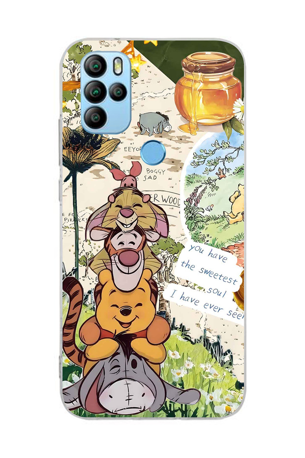 General Mobile Gm 21 Pro Compatible Vintage Winnie Pooh Collage Patterned Transparent Phone Case
