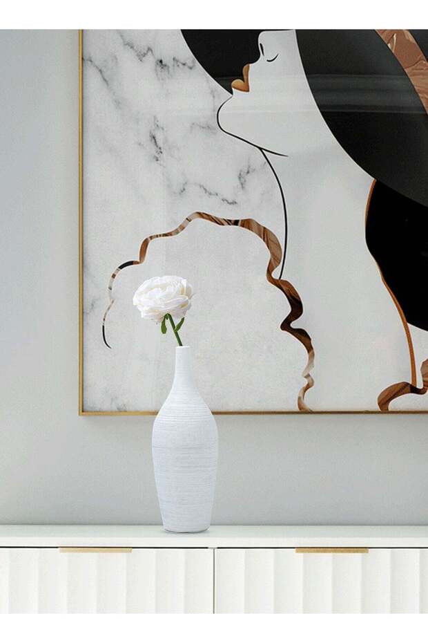 Creative Modern Simple Ceramic Wire Drawing Flower Vase Living Room Decoration