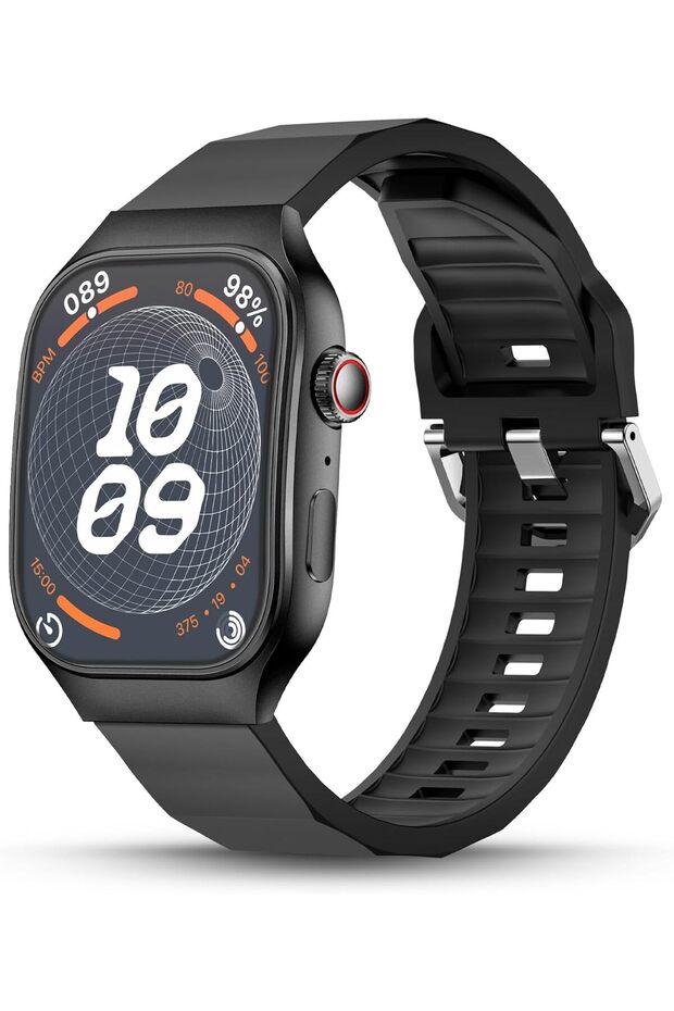 Curve 1.99" HD Curved Display Smart Watch for Men & Women, IP67 Water Resistance, BT Calling, Health Suite, Compatible with Android & iOS, Smart Calculator, AI Voice Assistance, Jet Black